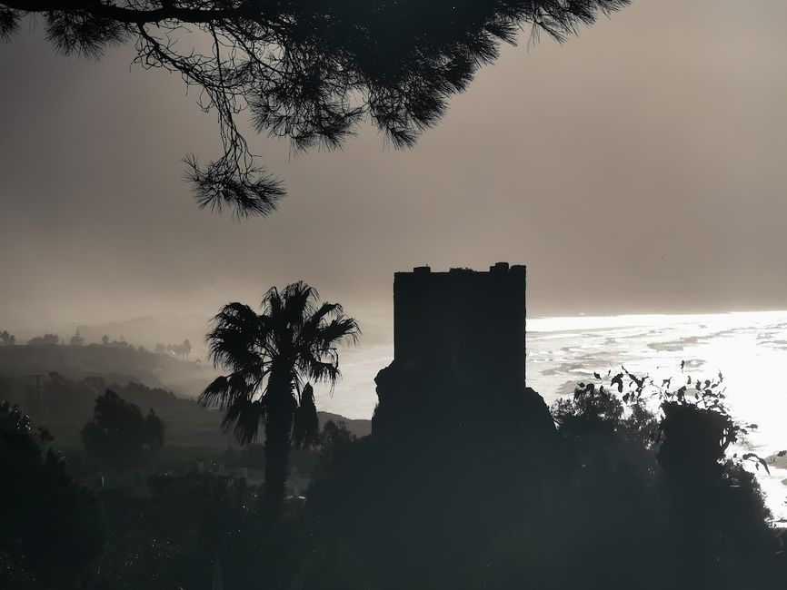 Morning atmosphere, view of the Torre de la Pena