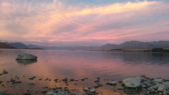 Sonnenuntergang am Lake Tekapo 