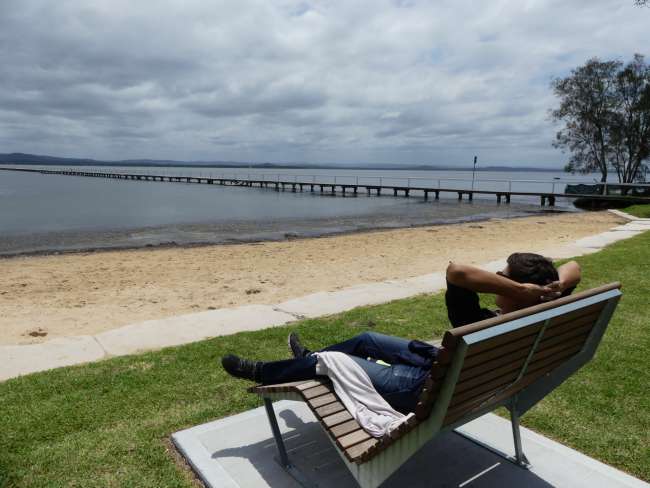 Cozy lounger with a lake view