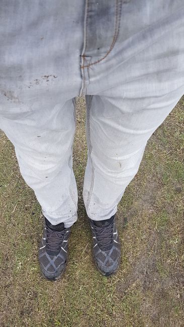 Working on the farm means getting dirty. 