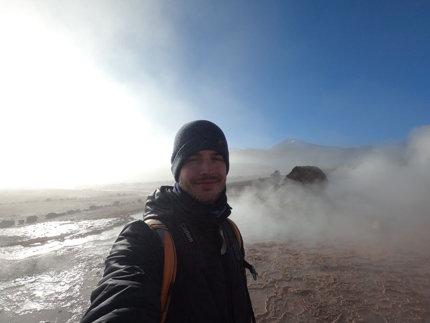 In the geysers' mist with lack of sleep
