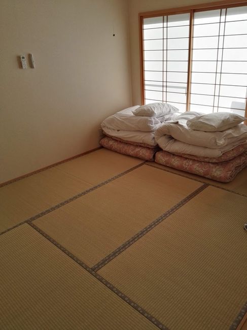 Ryokan with folded futons