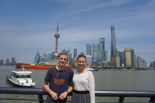 Both of us at the Bund in front of the skyline