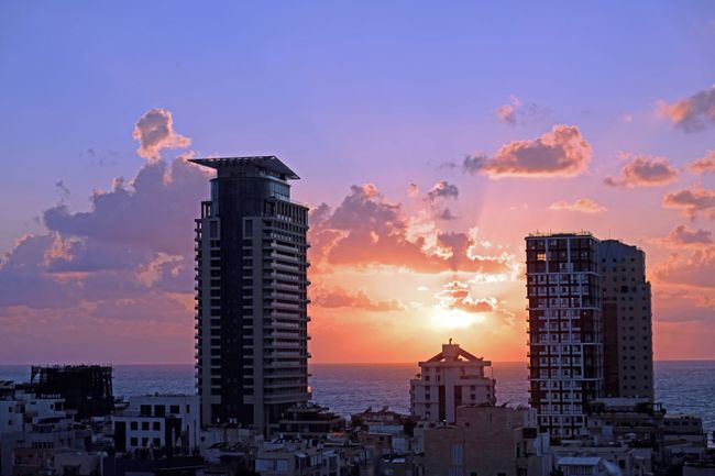 Die Aussicht aus unserer AirBnB-Wohnung in Tel Aviv