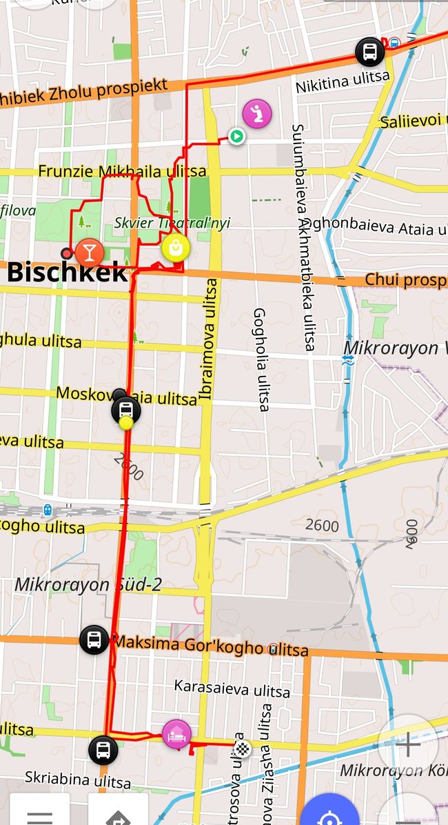 In Bischkek fahren wir mit den O-Bussen Nr.8 und 5