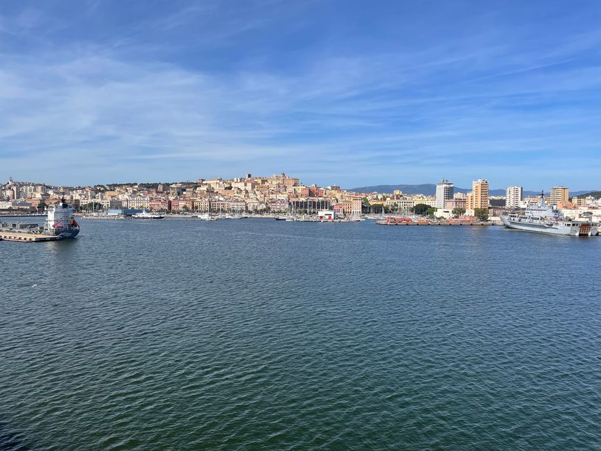 View from the harbor to Cagliari