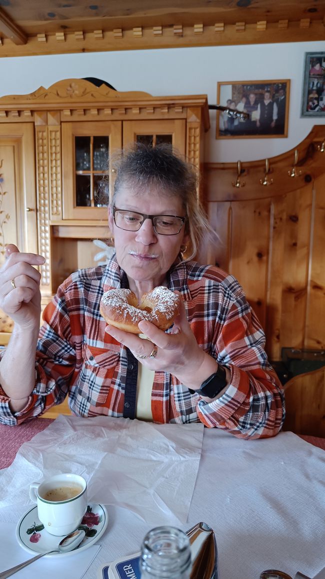 Mama with farmer's donuts