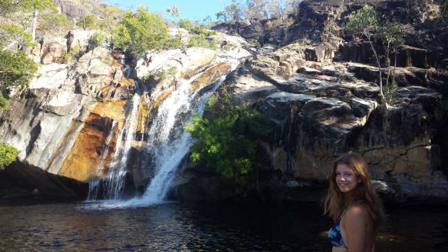 Der Badepool der Emerald Creek Falls
