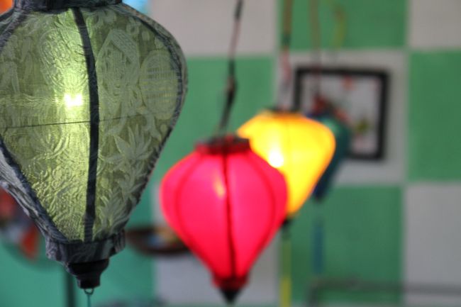Our self-made lanterns, focused on one to see the pattern