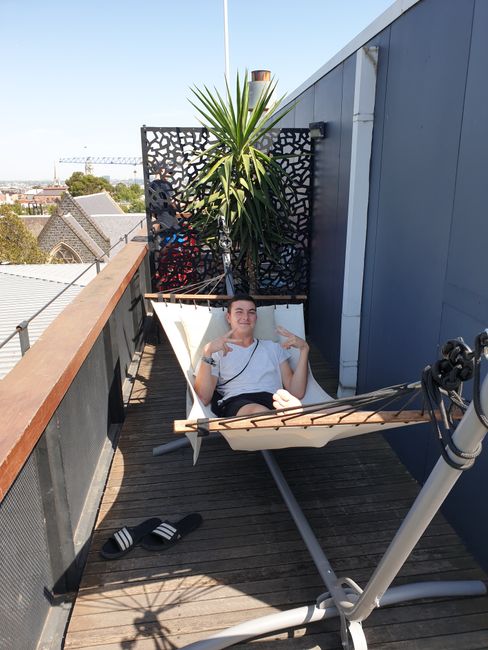 Rooftop terrace of our YHA Melbourne Metro