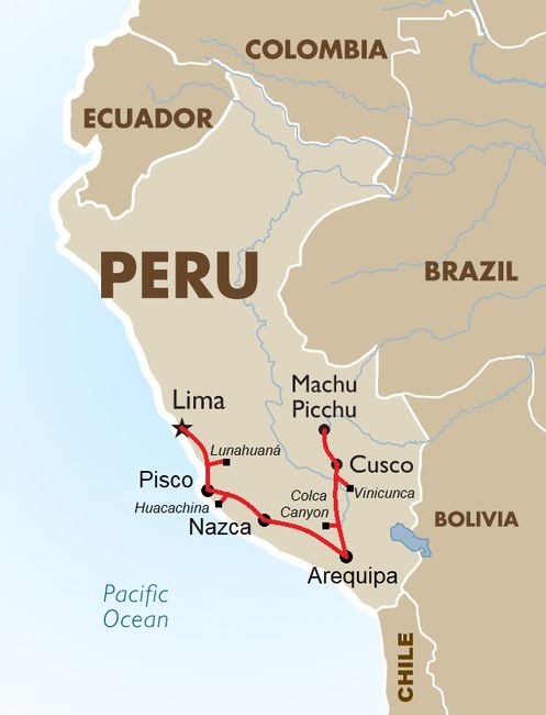 We will take a month to travel from Lima to Machu Picchu.