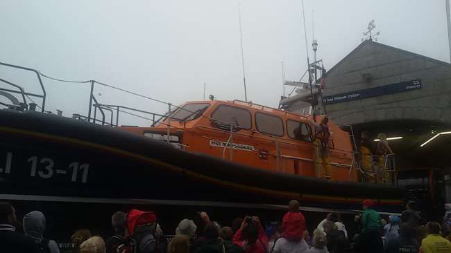 the lifeboat is coming out in St. Ives
