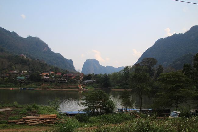 The view from the bridge in Nong Khiaw