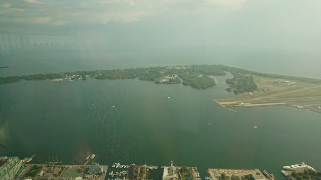 View from the CN Tower towards the airport on Toronto Island