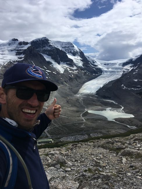 Wilcox ridge mit blick auf den athabasca gletscher - da wird man etwas demütig