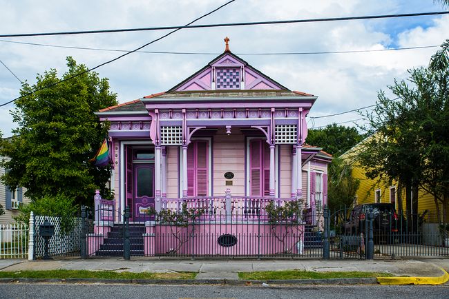 Eines der zahlreichen bunten Häuser in New Orleans