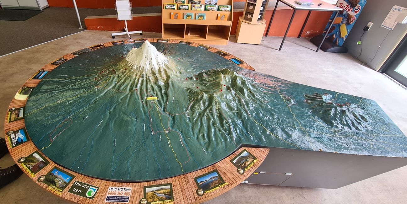 Since the real Taranaki is covered in clouds, then the model!