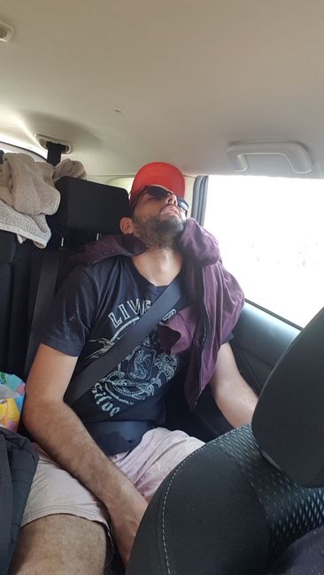 Josh slept on the way to Bundaberg.