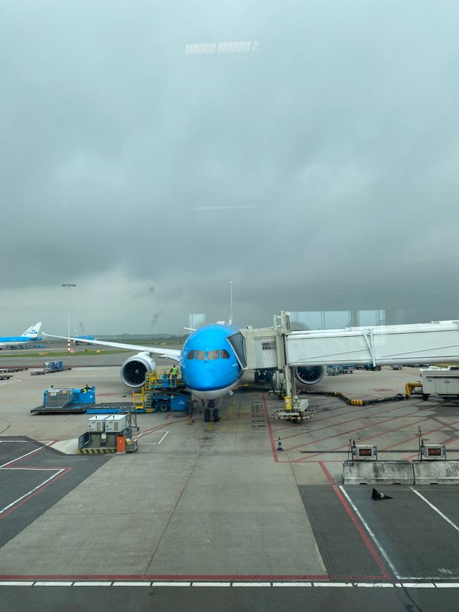 Then we continued to board KLM and we boarded the plane to South Africa - Cape Town, flight time 11 hours 20 minutes.