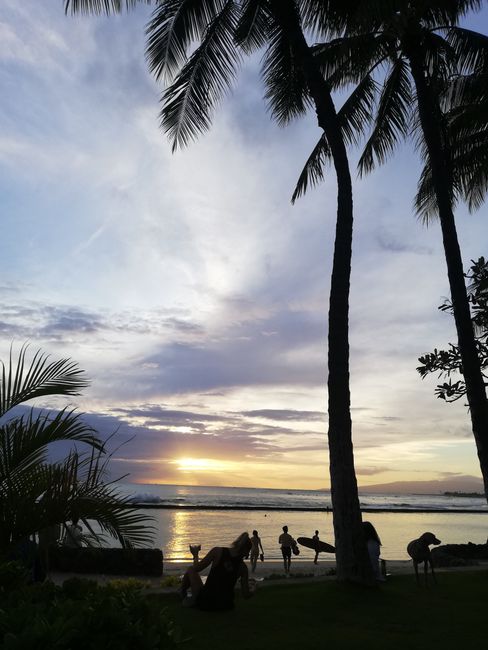 Sonnenuntergang am Waikiki beach
