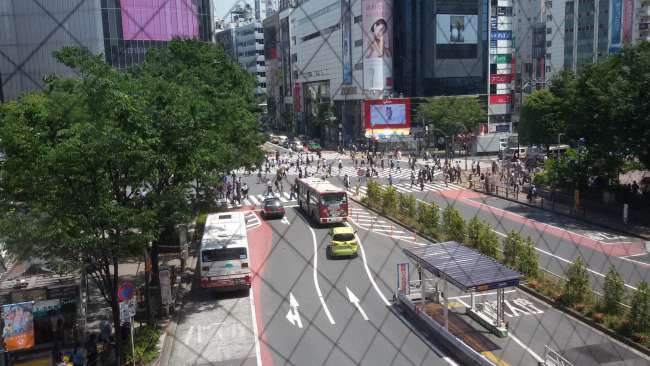Shibuya with the famous intersection in the morning, 'empty'