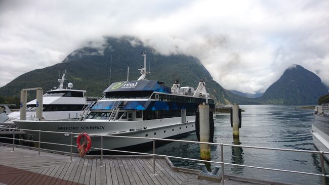 Cruise ships at Milford Sound