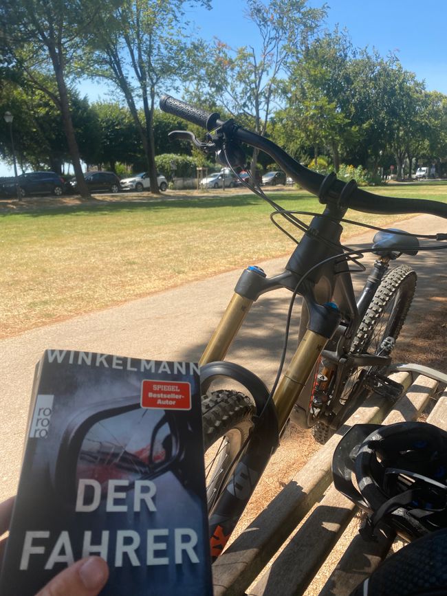 Biking and reading a book