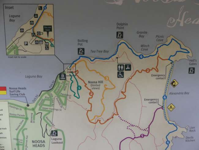 Karte der Wanderwege des Nationalparks
