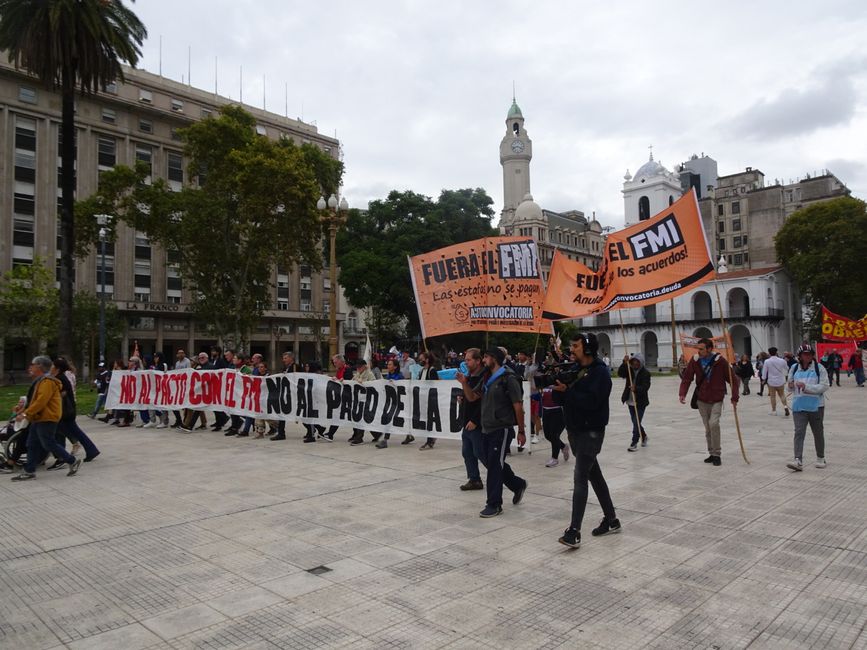 Demonstration an der Plaza de Mayo