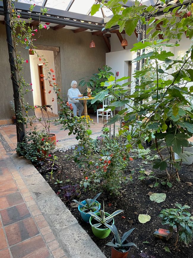 Courtyard of Hostal La Fabfrique in Cuenca