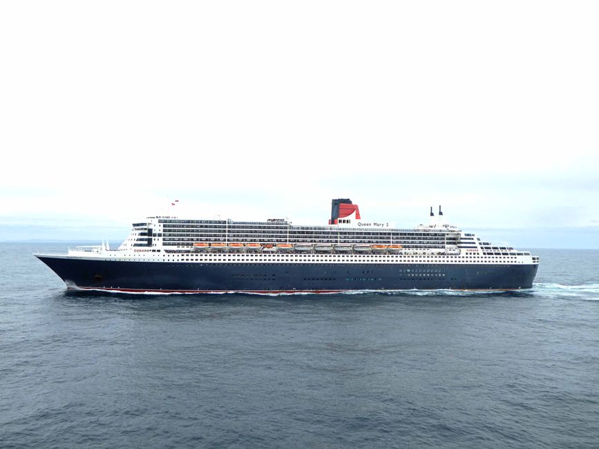 Überfahrt nach Southampton, Treffen mit Queen Mary 2, 21. April 2023