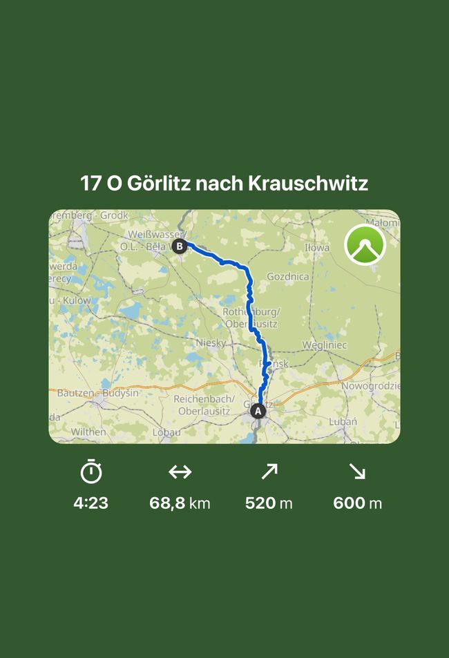 Görlitz to Krauschwitz 65 km 1138 km (2895 km)