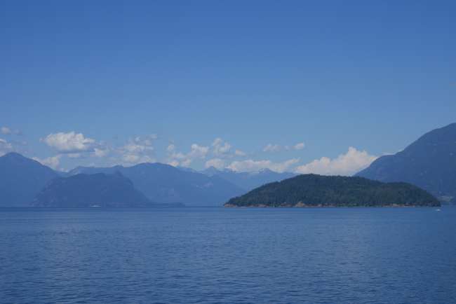 View from the ferry of the Coast Mountains