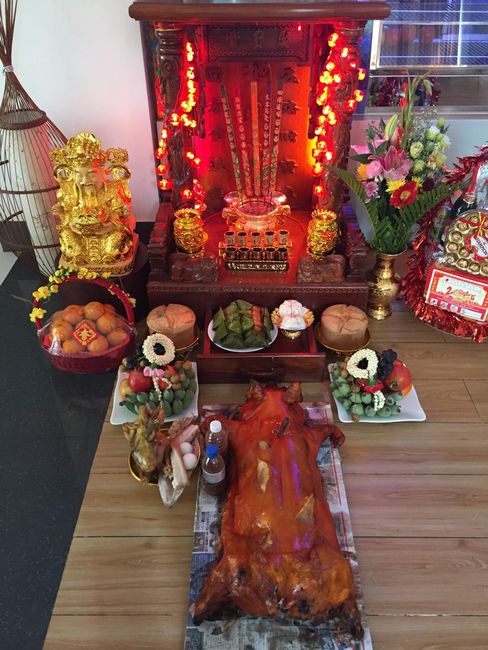 Offerings in front of the altar