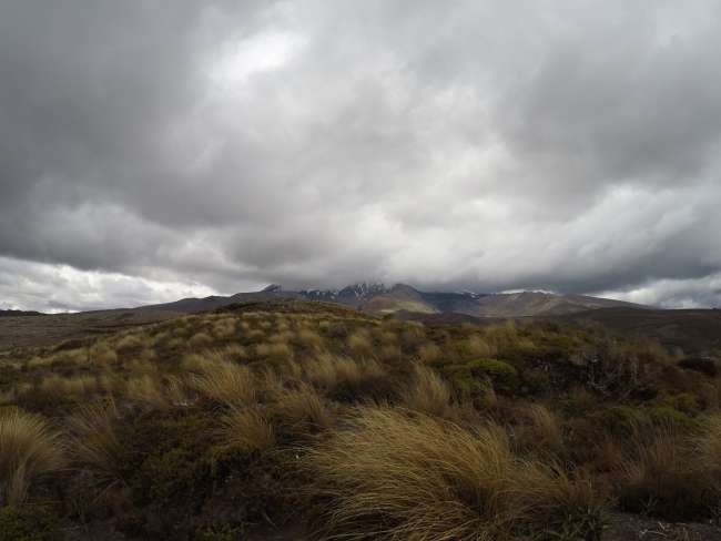 Mount Ruapehu in the clouds