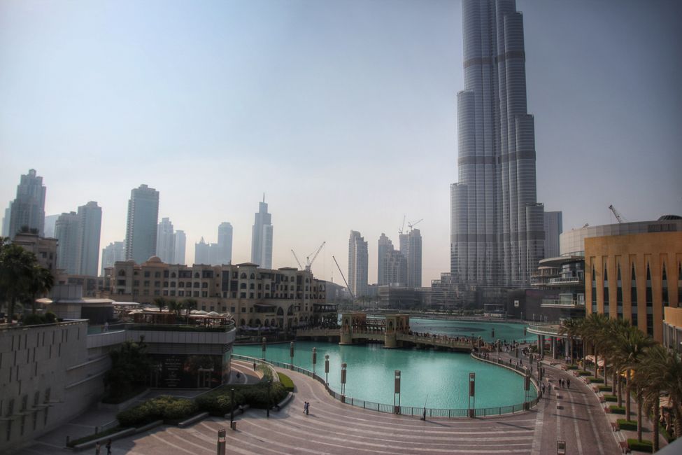 Burj Khalifa - noch sind die Wasserspiele aus