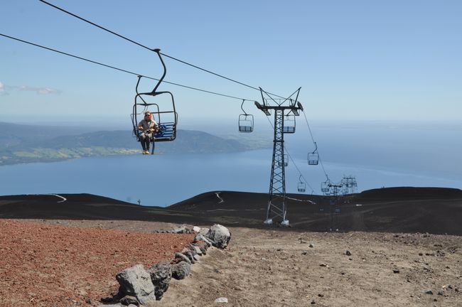 It got quite windy on the Osorno ... in the slowest chairlift in the world