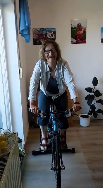 Cycling on a roller to get fit