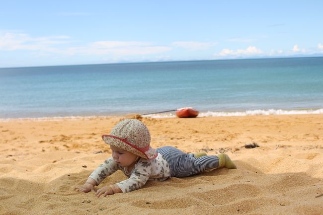 Totaranui Bay - Mattis 3. Geburtstag - "Sand, Sand, Sand"