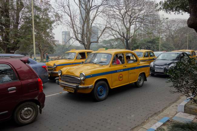 Vintage taxis in the streets of Kolkata