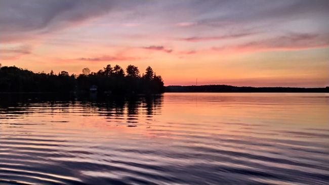 Enjoying sunset from the boat 🌅
