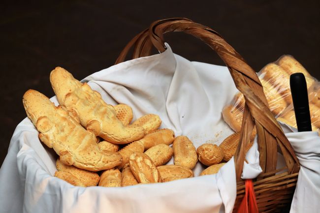 Chipas: cheese pastries made from cassava, also in the shape of crocodiles