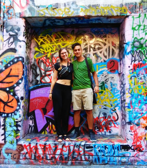 Graffiti in Hosier Lane with tour guide André😊