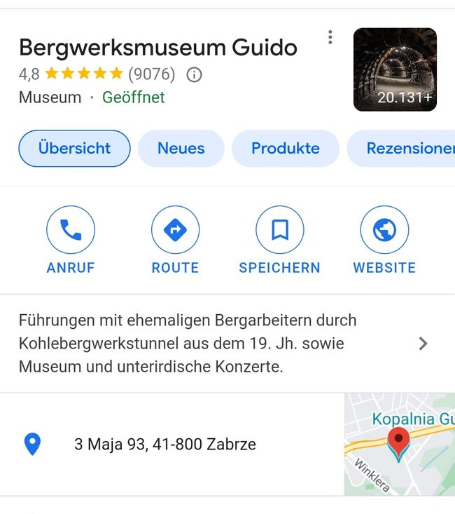 Besuch des Bergwerksmuseum in Zabrze/Polen