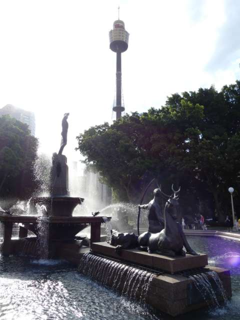 Fountain with Sydney Tower in the background