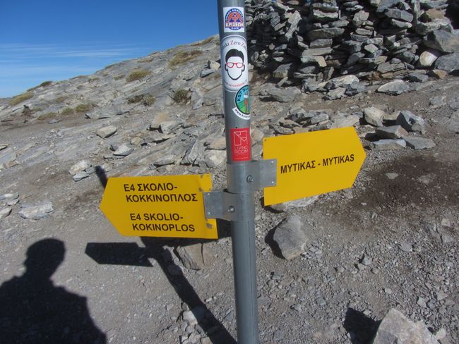 The signpost on the Skala summit