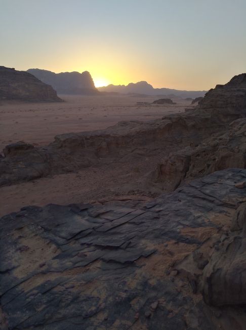 Sonnenuntergang in der Wüste Wadi Rum