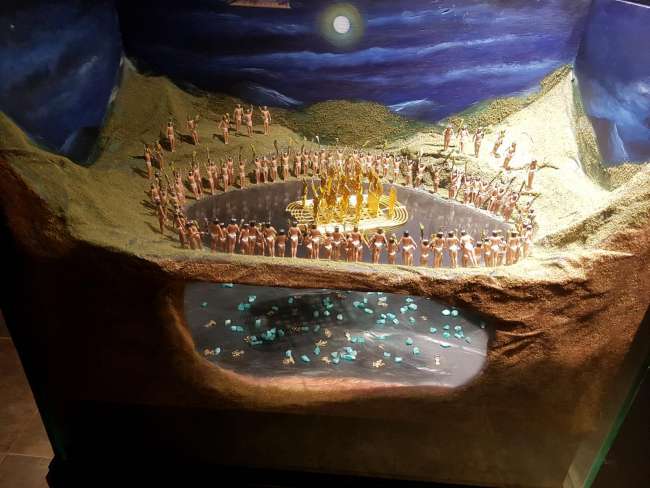 Representation of the myth of El Dorado in the Emerald Museum