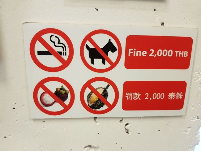 Verbot der Stinkefrüchte in unserem Hostel