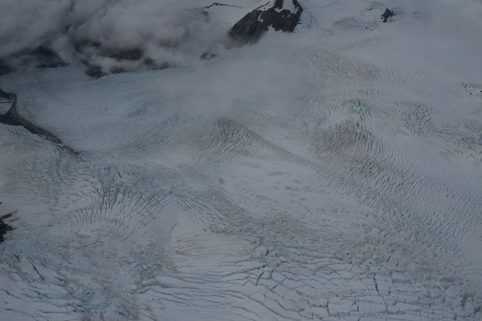 Flightseeing - The nourishing area of the Fox Glacier